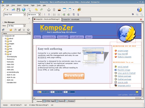 Kompozer templates free download editable